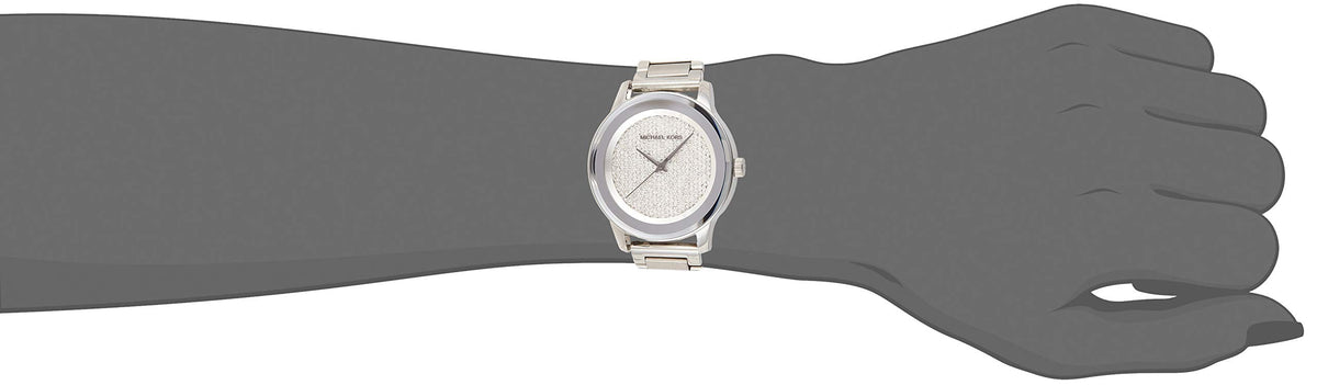 Michael Kors Kinley Diamond Pave Silver Dial Silver Steel Strap Watch for Women - MK5996