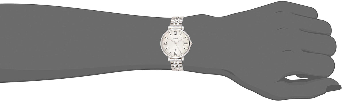 Fossil Jacqueline White Dial Silver Steel Strap Watch for Women - ES3433