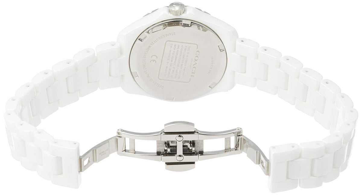 Coach Preston White Dial White Steel Strap Watch for Women - 14503462