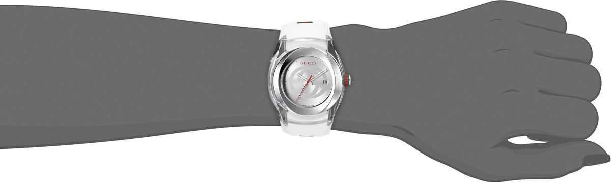 Gucci Sync Quartz White Dial White Rubber Strap Unisex Watch - YA137302