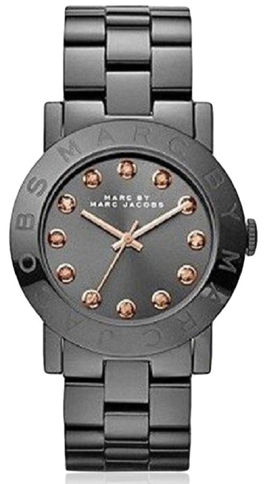 Marc Jacobs Rock Crystal Grey Dial Grey Steel Strap Watch for Women - MBM8596