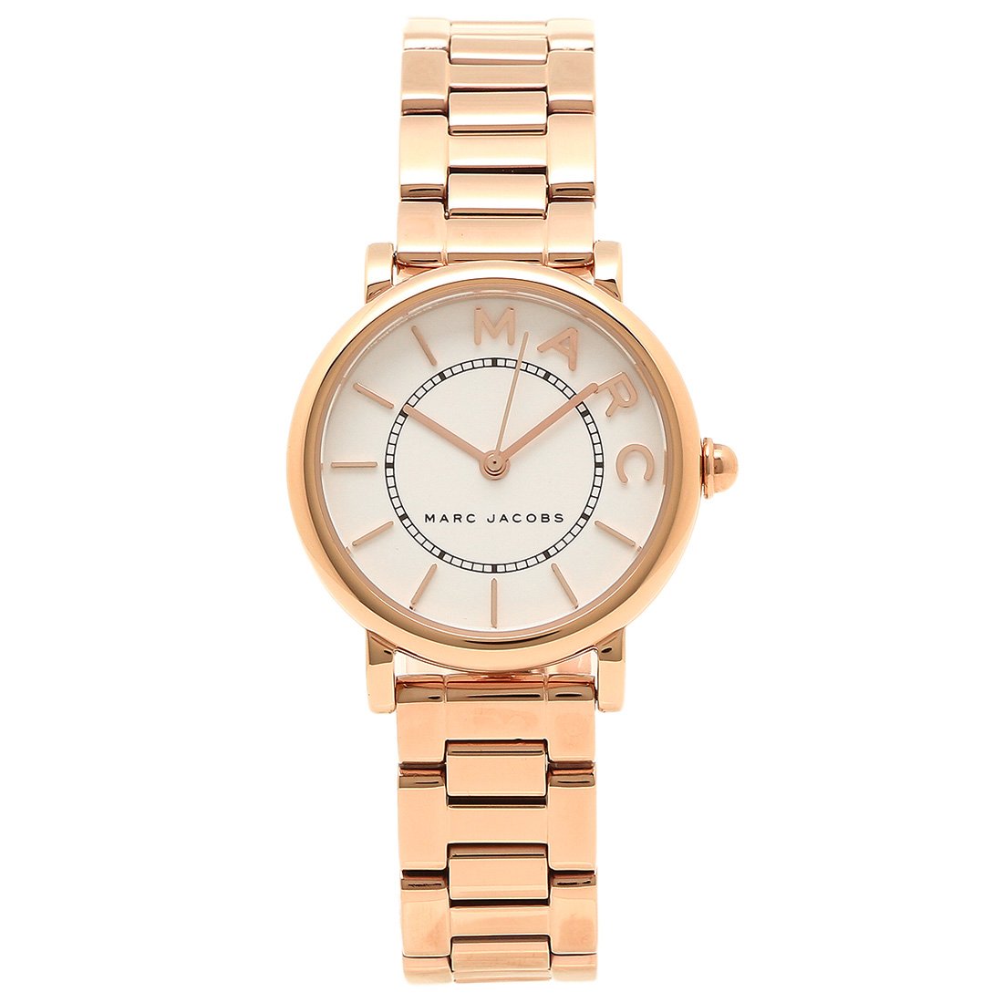 Marc Jacobs Roxy White Dial Rose Gold Steel Strap Watch for Women - MJ3527