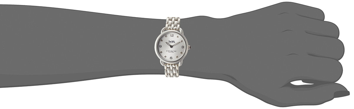 Coach Delancey Slim Silver Dial Silver Steel Strap Watch for Women - 14502781