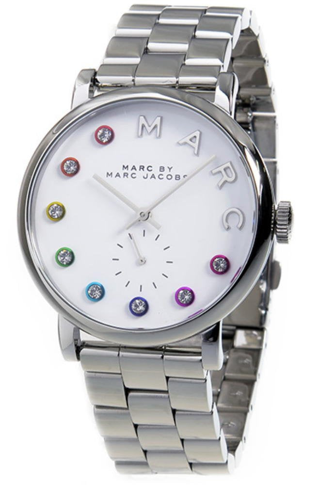 Marc Jacobs Marc White Dial Silver Steel Strap Watch for Women - MBM3420