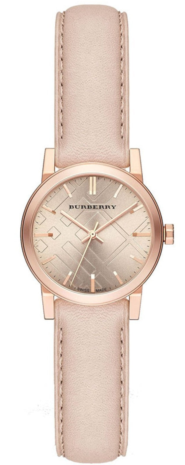 Burberry The City Gold Dial Beige Leather Strap Watch for Women - BU9210