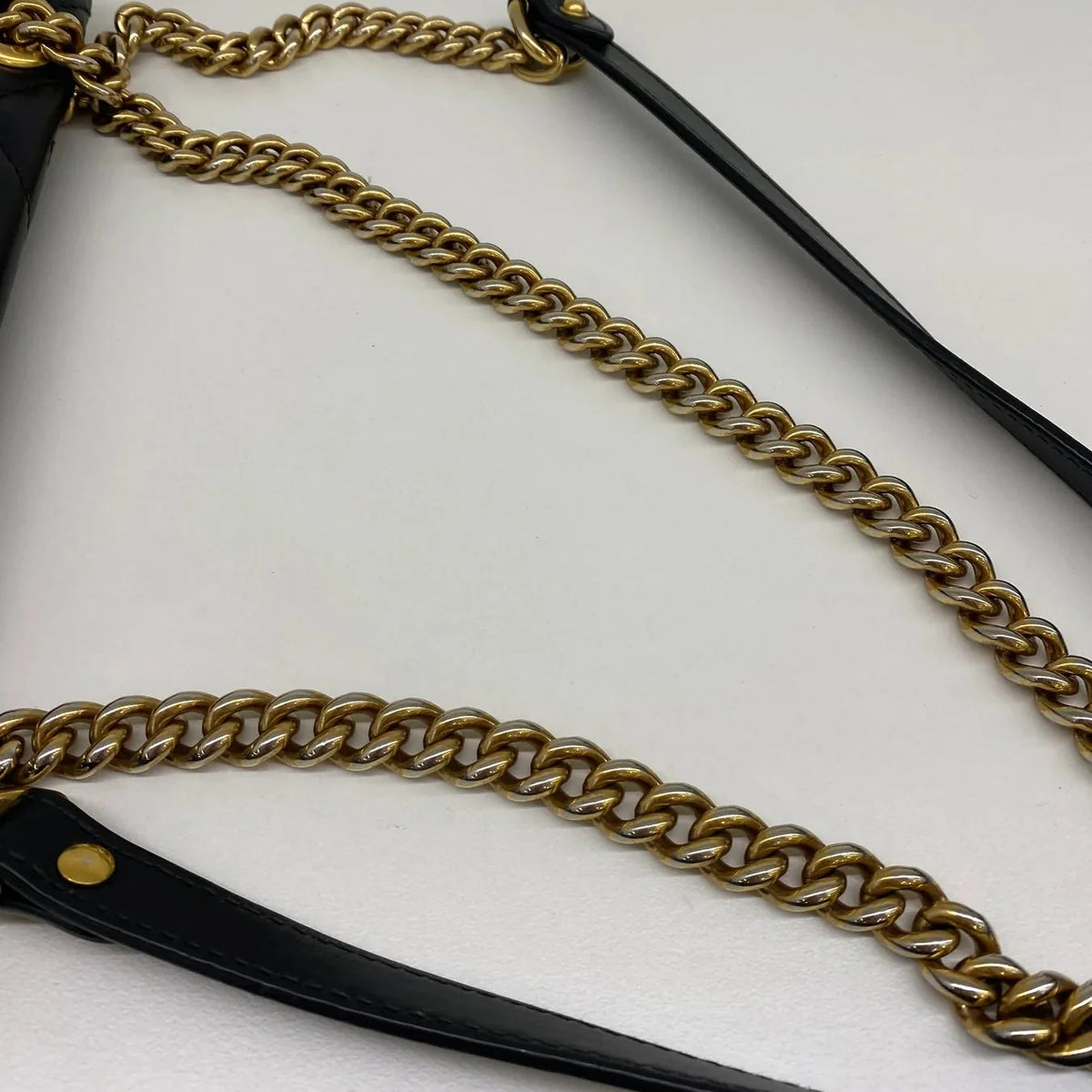 Gucci Gold GG Marmont Small Shoulder Bag - Black