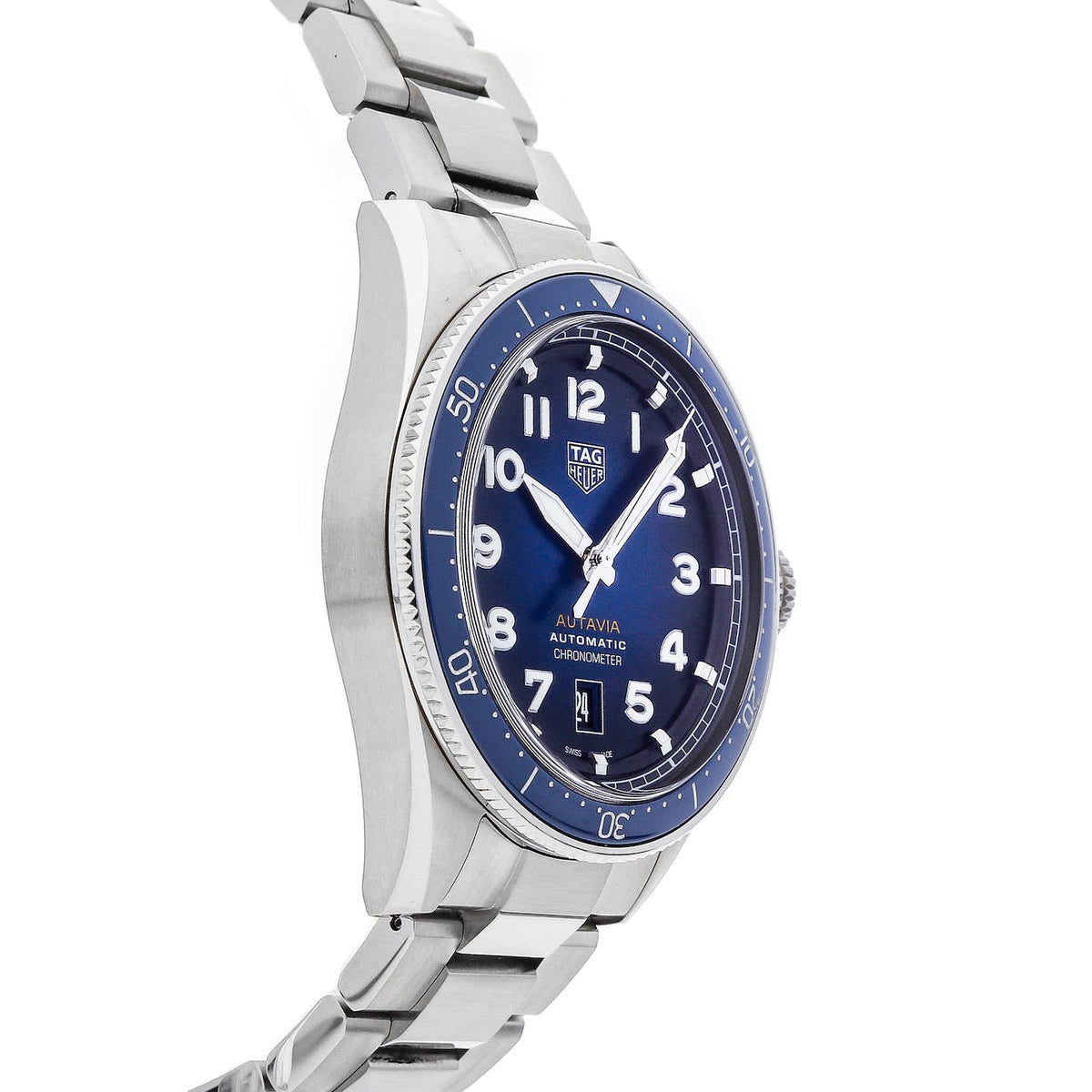 Tag Heuer Autavia Automatic Blue Dial Silver Steel Strap Watch for Men - WBE5116.EB0173