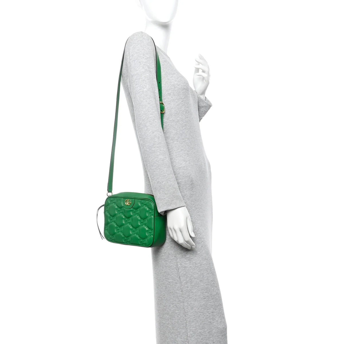 Gucci GG Matelassé Small Shoulder Bag - Green