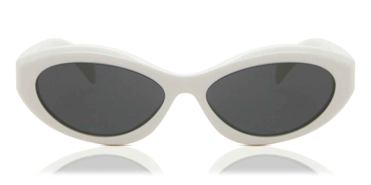 Prada PR26Z 17K-08Z White Oval Sunglasses