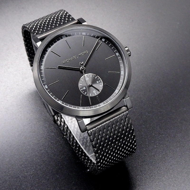 Michael Kors Irving Quartz Black Dial Black Mesh Bracelet Watch For Men - MK8742