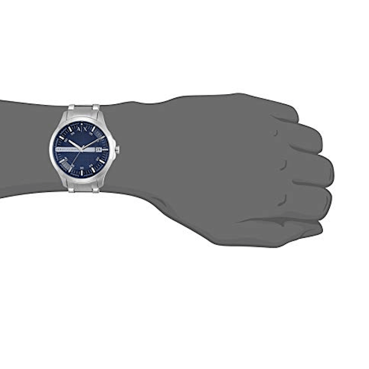 Armani Exchange Hampton Chronograph Blue Dial Silver Steel Strap Watch For Men - AX2132