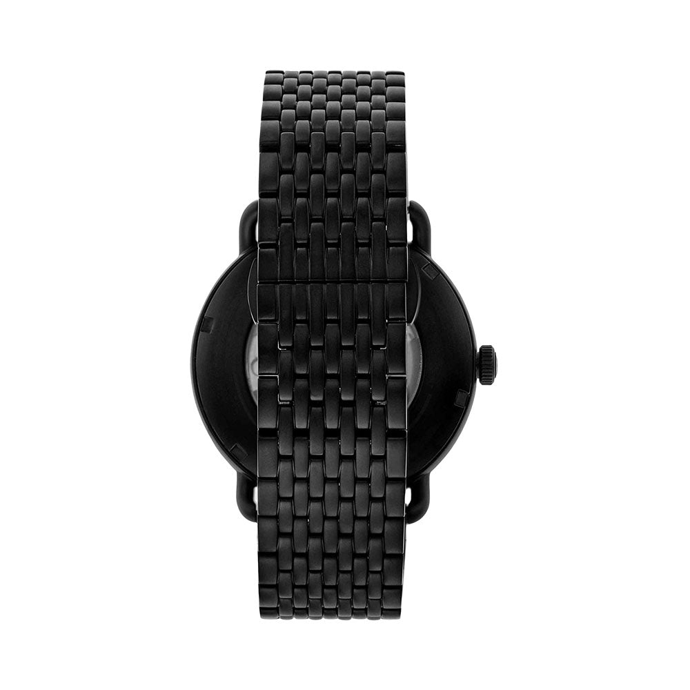 Emporio Armani Meccanico Automatic Black Dial Black Mesh Bracelet Watch For Men - AR60025