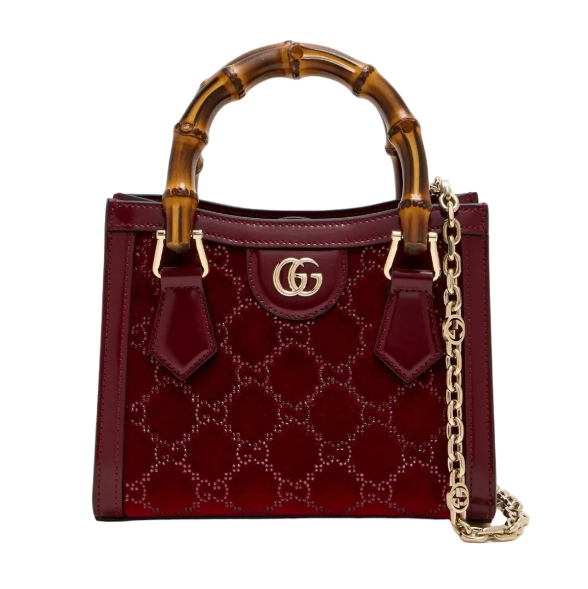 Gucci Mini Leather Bamboo Tote Bag – Red