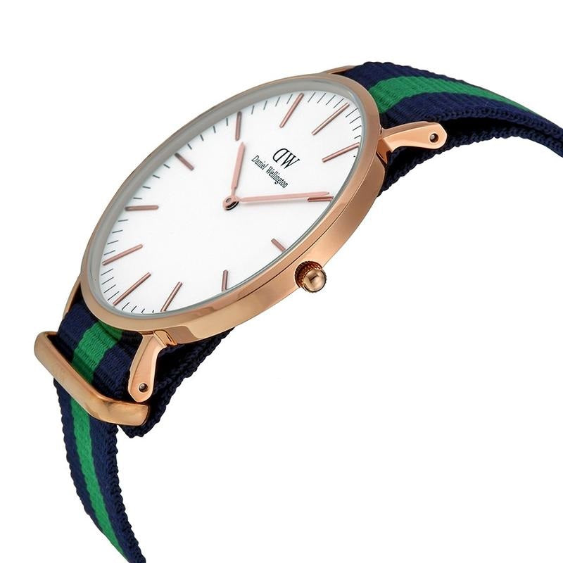 Daniel Wellington Classic Warwick White Dial Two Tone Nylon Strap Watch for Men - DW00100005