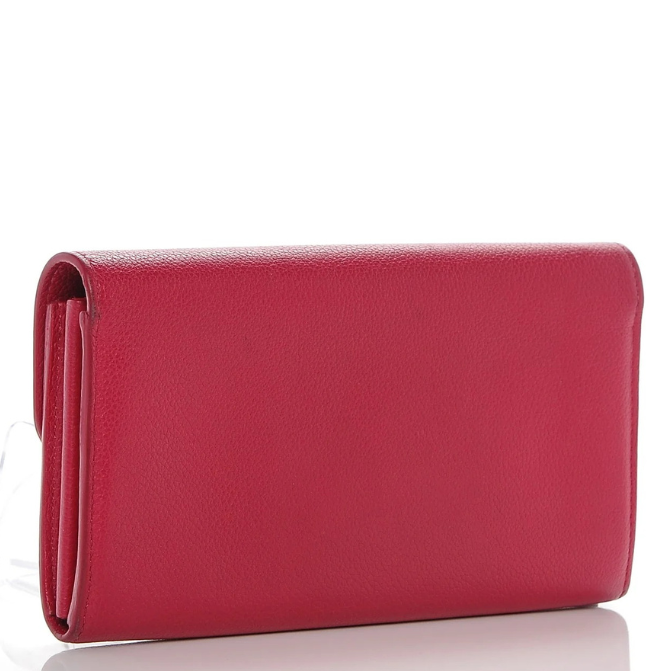 Louis Vuitton Calfskin Long LockMe Wallet - Red