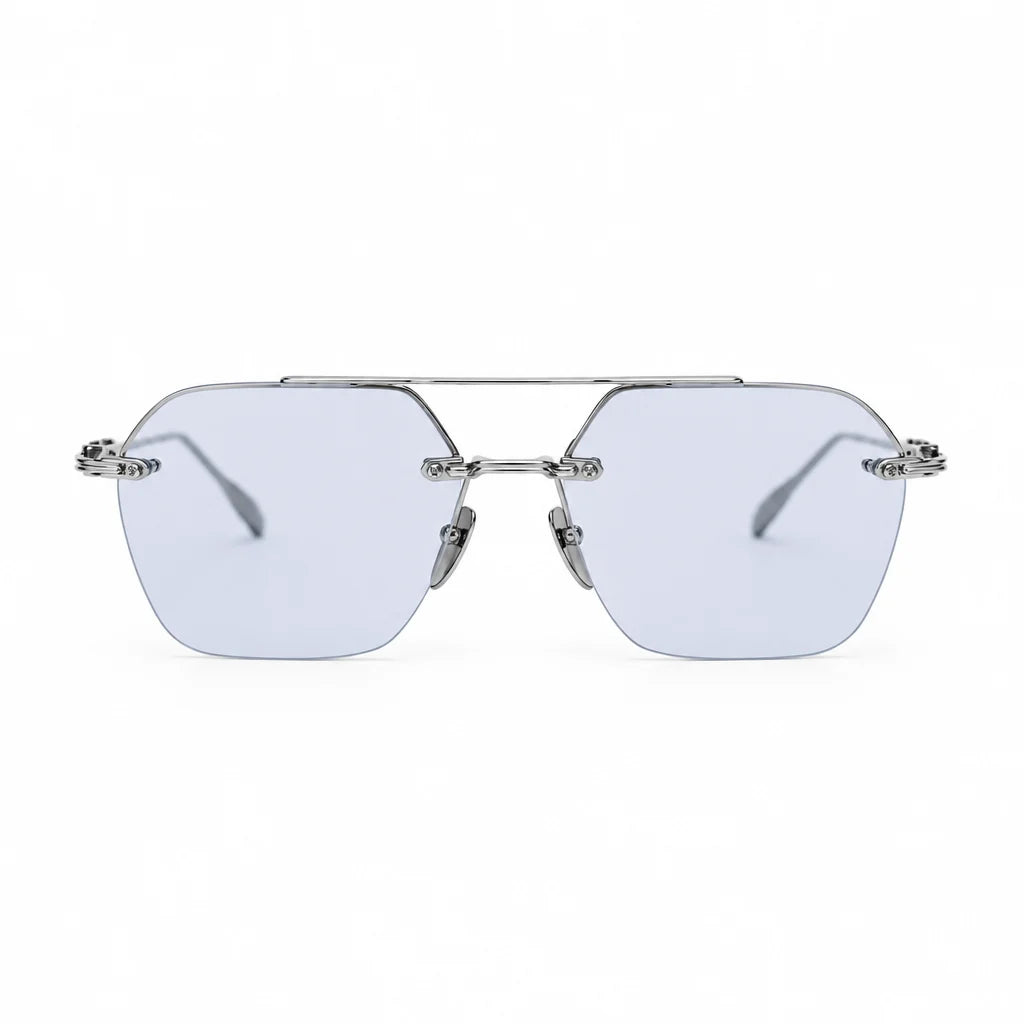 Chrome Hearts Unisex Silver &amp; Light Purple Fluid Optical Glasses