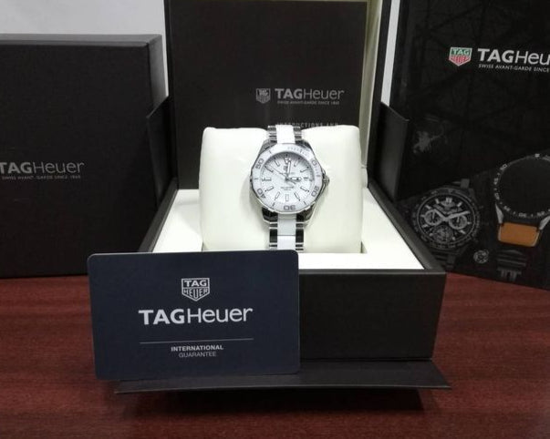 Tag Heuer Aquaracer Quartz 35mm White Dial Two Tone Steel Strap Watch Women - WAY131B.BA0914