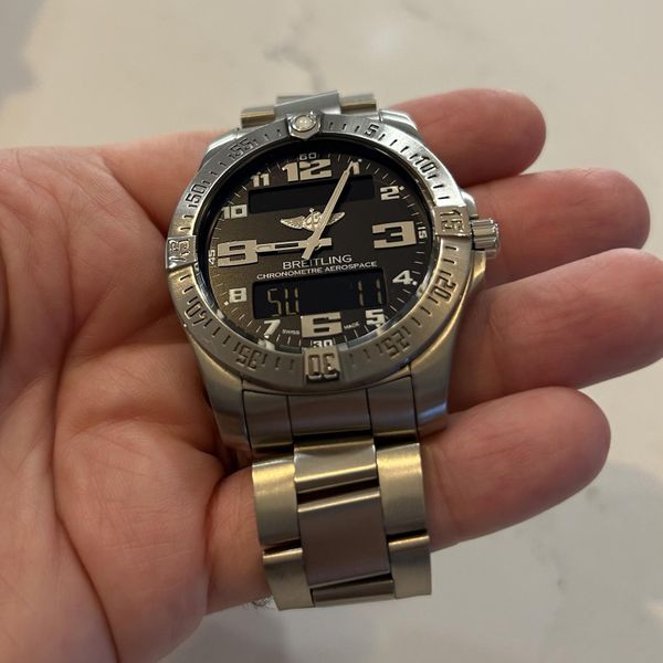 Breitling Aerospace Evo Black Dial Silver Steel Strap Watch for Men - E79363101B1E1