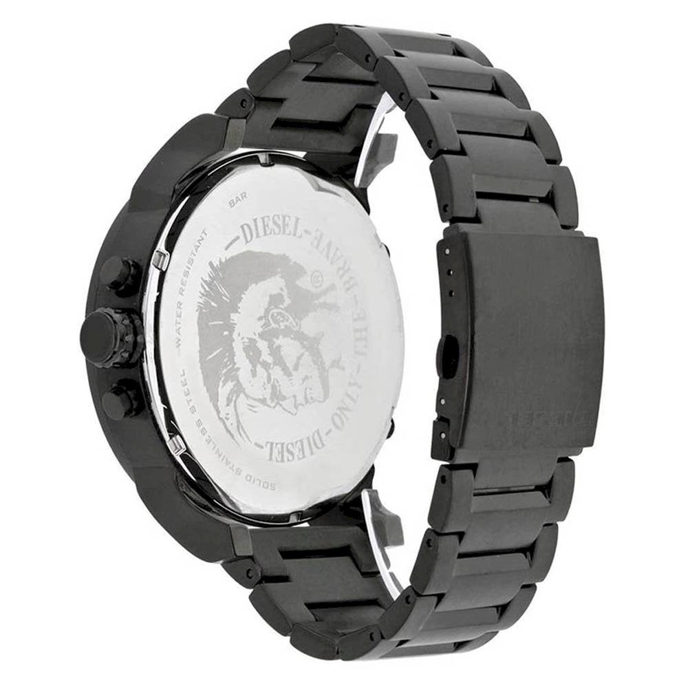 Diesel Big Daddy Chronograph Black Dial Black Steel Strap Watch For Men - DZ7312