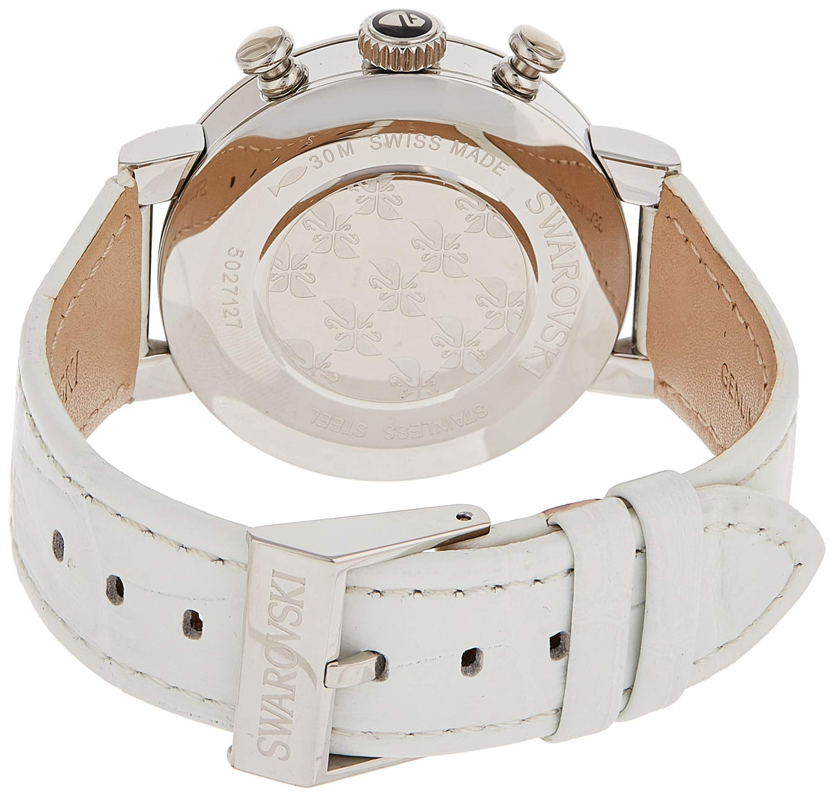 Swarovski Citra Sphere Chronograph White Dial White Leather Strap Watch for Women - 5027127