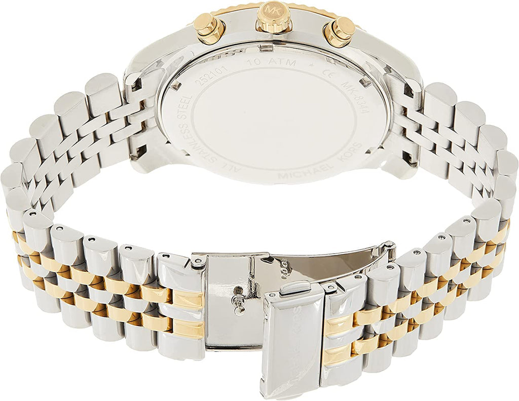 Michael Kors Lexington Silver Dial Two Tone Steel Strap Watch for Men - MK8344