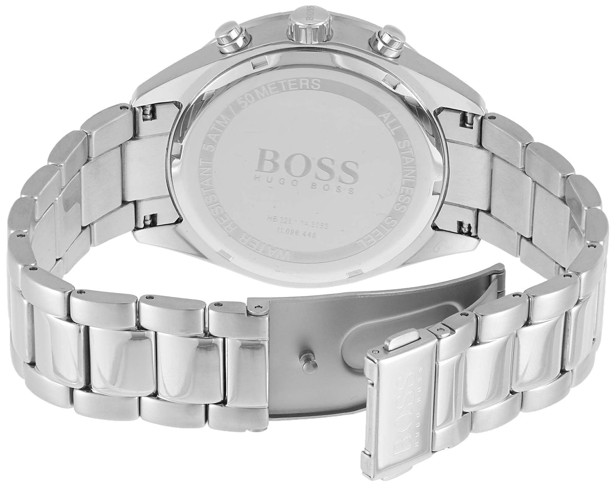 Hugo Boss Talent Chronograph Blue Dial Silver Steel Strap Watch for Men - 1513582
