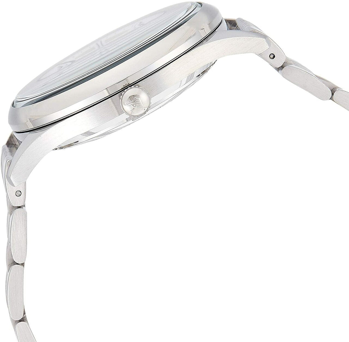 Emporio Armani Meccanico Skeleton Silver Dial Silver Steel Strap Watch For Men - AR1945