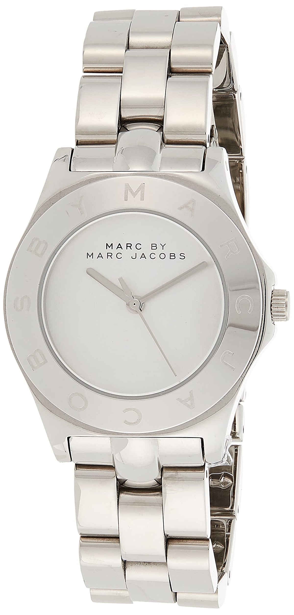 Marc Jacobs Blade Chronograph Silver Dial Silver Steel Strap Watch for Women - MBM3125
