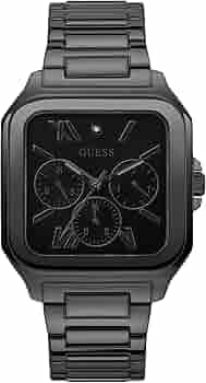 Guess Integrity Analog Black Dial Black Steel Strap Watch for Men - GW0631G2