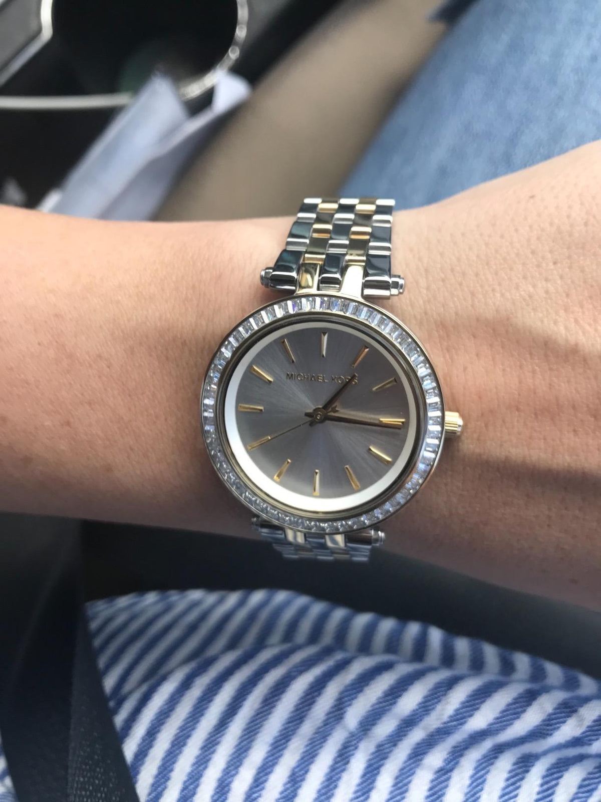 Michael Kors Darci Silver Dial Two Tone Steel Strap Watch for Women - MK3405