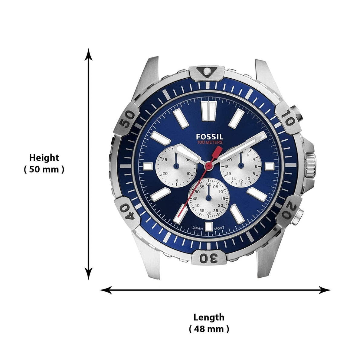 Fossil Garrett Chronograph Blue Dial Blue Rubber Strap Watch for Men - FS5709