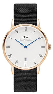 Daniel Wellington Dapper Cornwall White Dial Black Nylon Strap Watch For Men - DW00100261