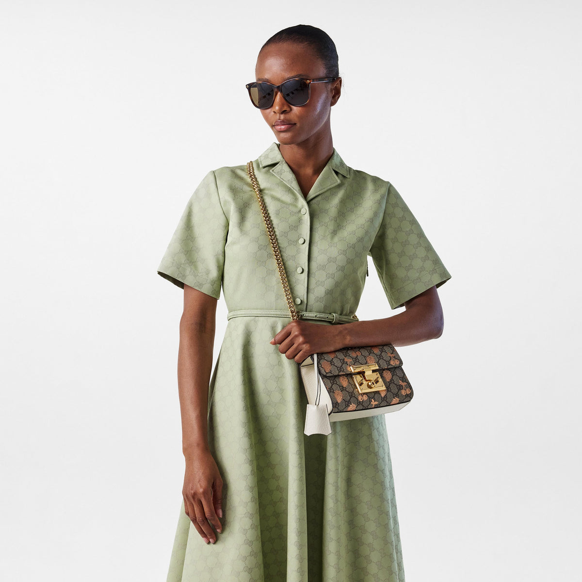Gucci Padlock Berry Shoulder Bag – Beige
