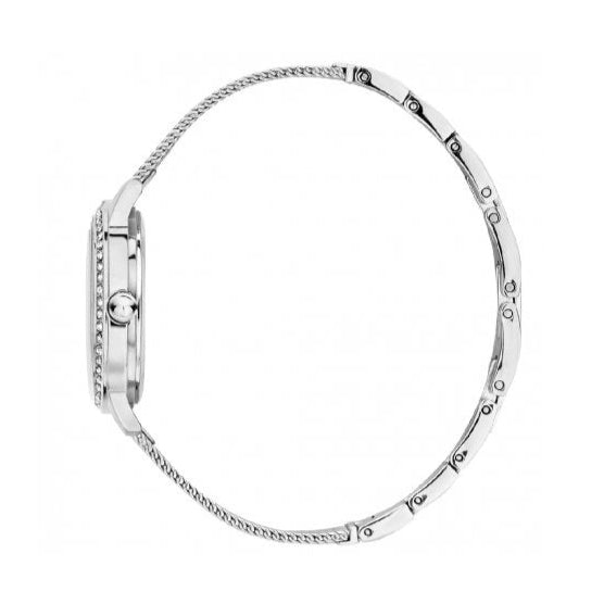 Guess Chelsea Quartz Silver Dial Silver Mesh Strap Watch For Women - W0647L6