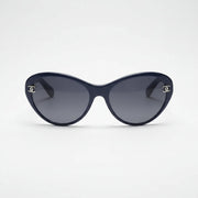 Chanel Women Blue Gold Chain Sunglasses
