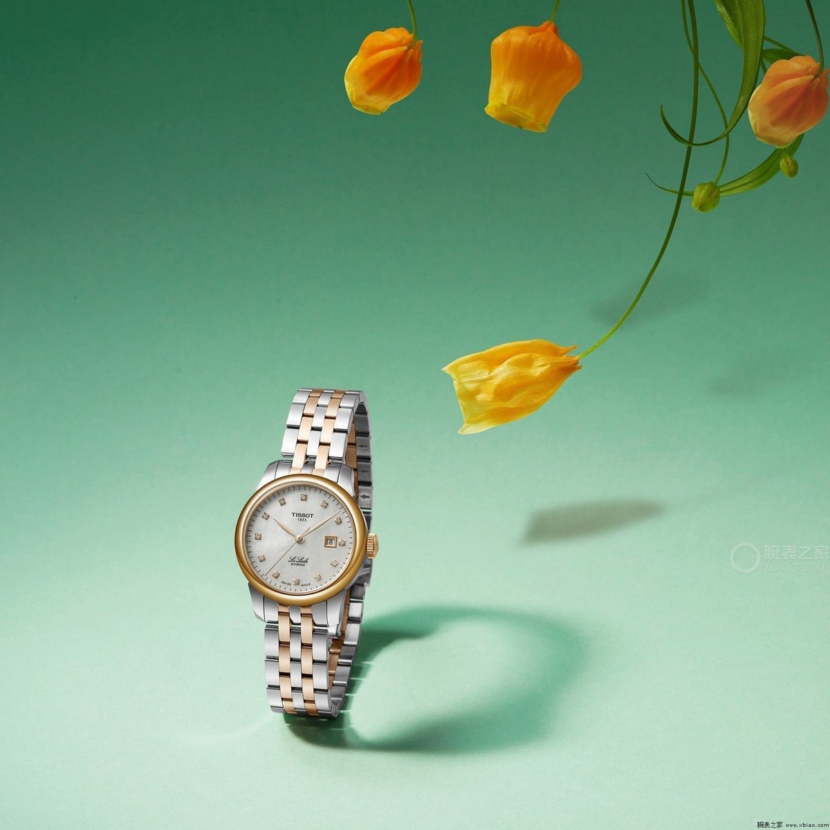 Tissot Le Locle Automatic Lady Mother of Pearl Dial Two Tone Steel Strap Watch For Women - T006.207.22.116.00