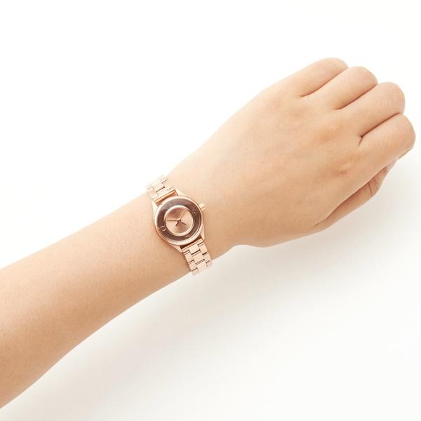 Marc Jacobs Tether Transparent Rose Gold Dial Rose Gold Steel Strap Watch for Women - MBM3417