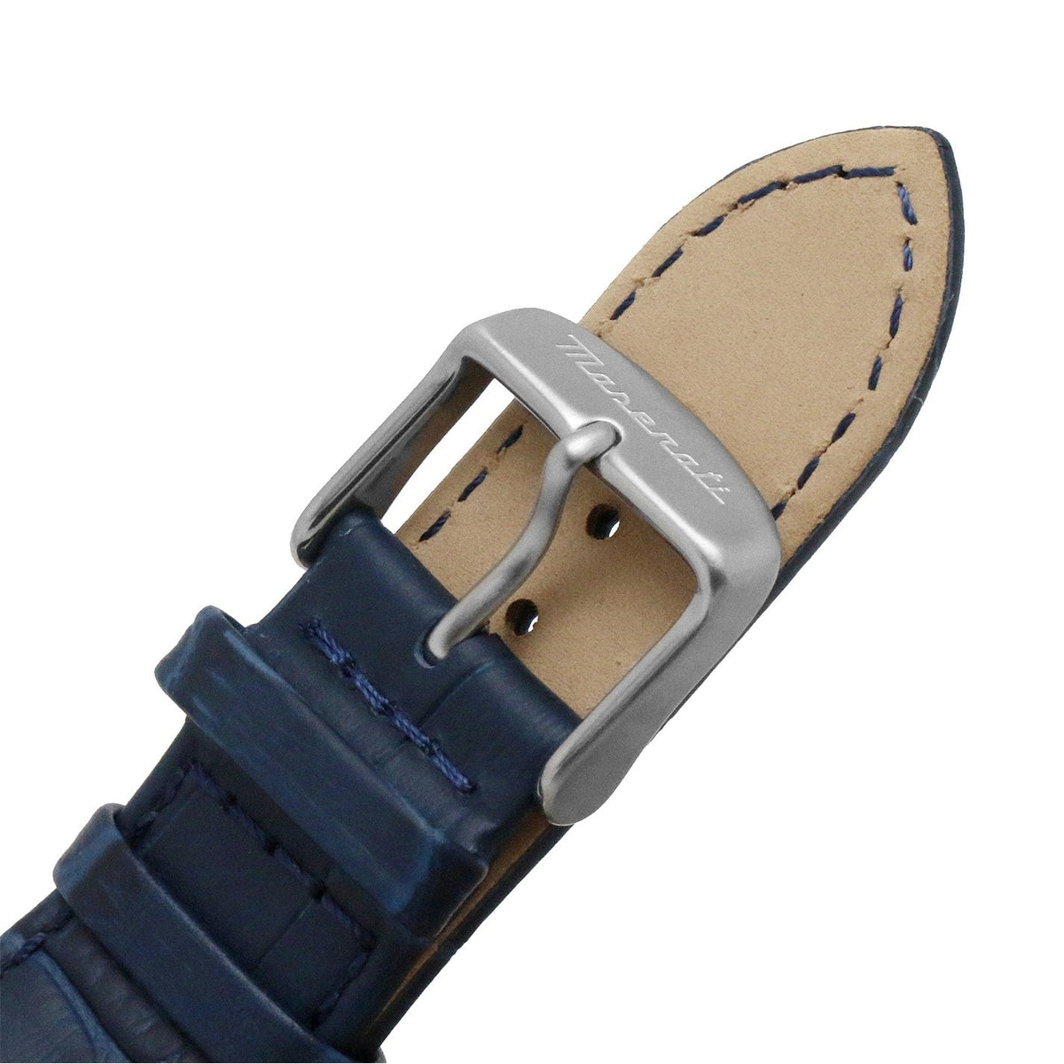 Maserati Stile Automatic Limited Edition White Dial Blue Leather Strap Watch For Men - R8821142001