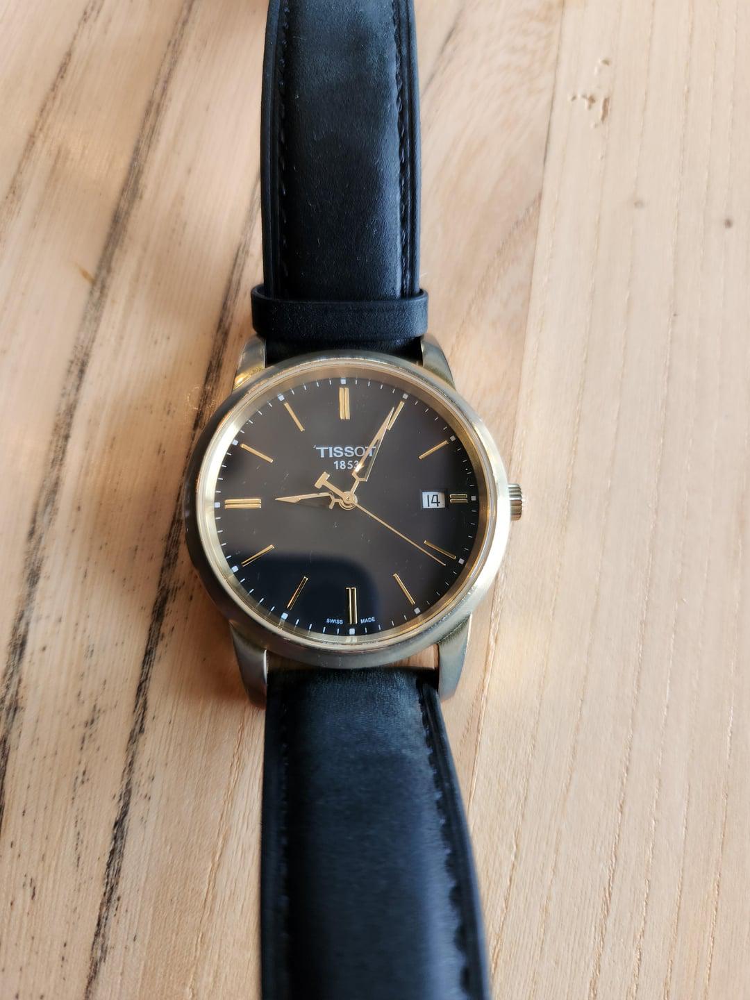 Tissot T Classic Dream Black Dial Black Leather Strap Watch for Men - T033.410.36.051.01