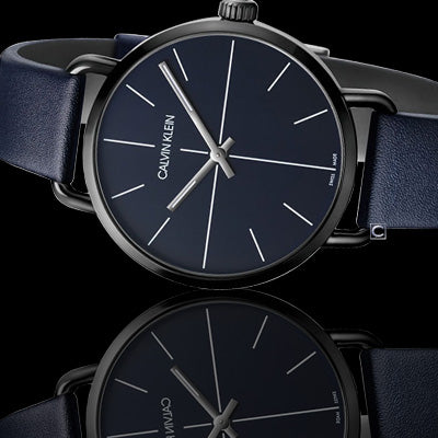 Calvin Klein Even Blue Dial Blue Leather Strap Watch for Men - K7B214VN