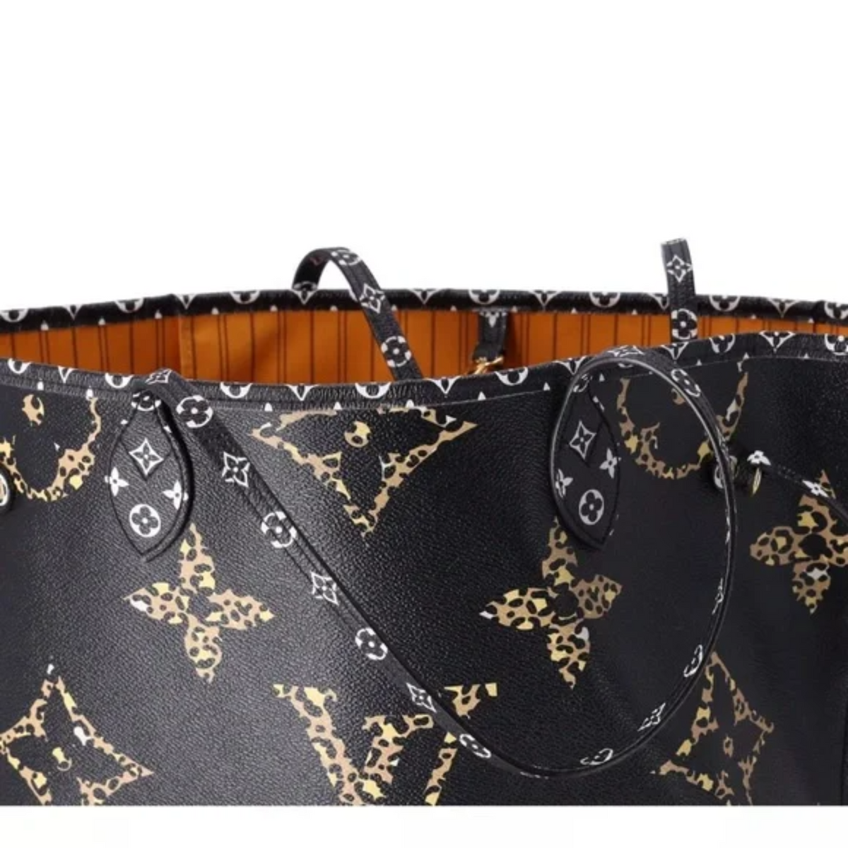 Louis Vuitton Giant Jungle Neverfull MM Tote Bag - Black and Brown