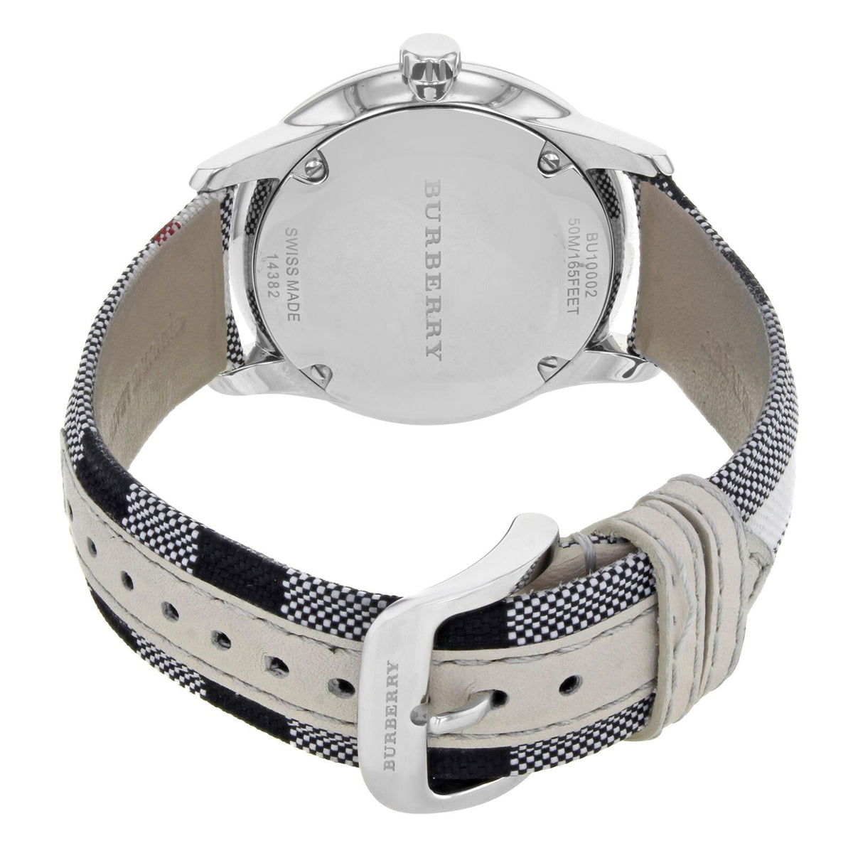 Burberry The Classic Horseferry Silver Dial Black Leather Strap Watch for Men - BU10002