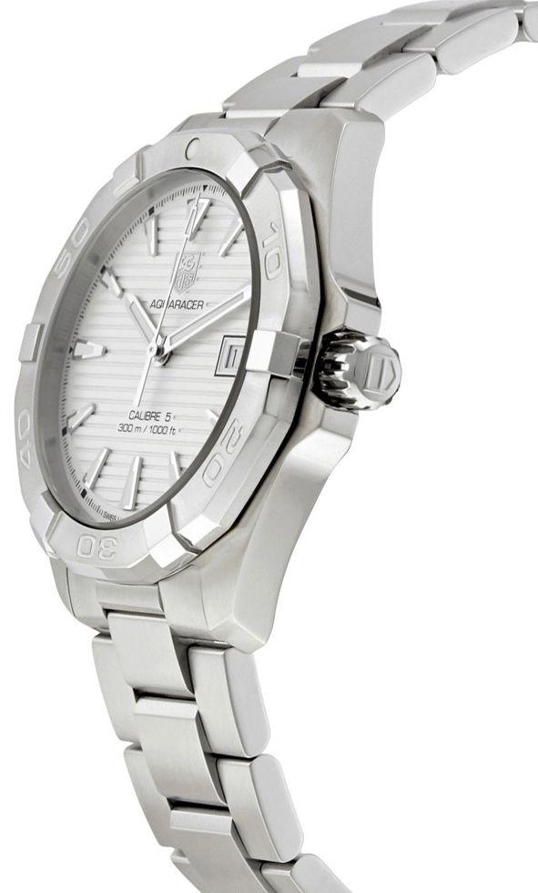 Tag Heuer Aquaracer Automatic White Dial Silver Steel Strap Watch for Men - WAY2111.BA0928