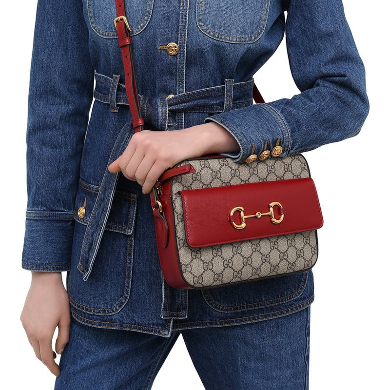 Gucci Horsebit 1955 Crossbody Bag – Red