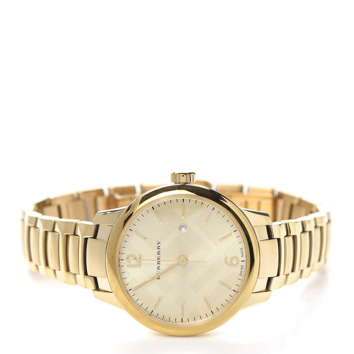 Burberry The Classic Champagne Gold Dial Gold Steel Strap Watch for Women - BU10109