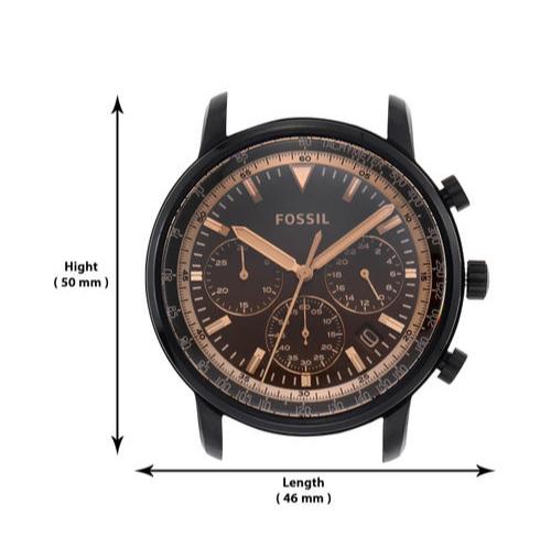 Fossil Goodwin Chronograph Brown Dial Brown Leather Strap Watch for Men - FS5529