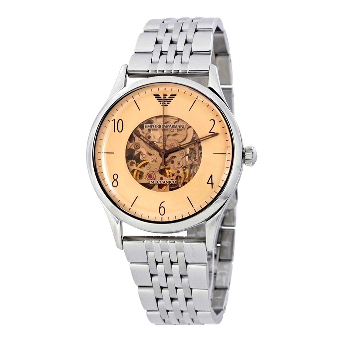 Emporio Armani Meccanico Multicolor Dial Silver Steel Strap Watch For Men - AR1922