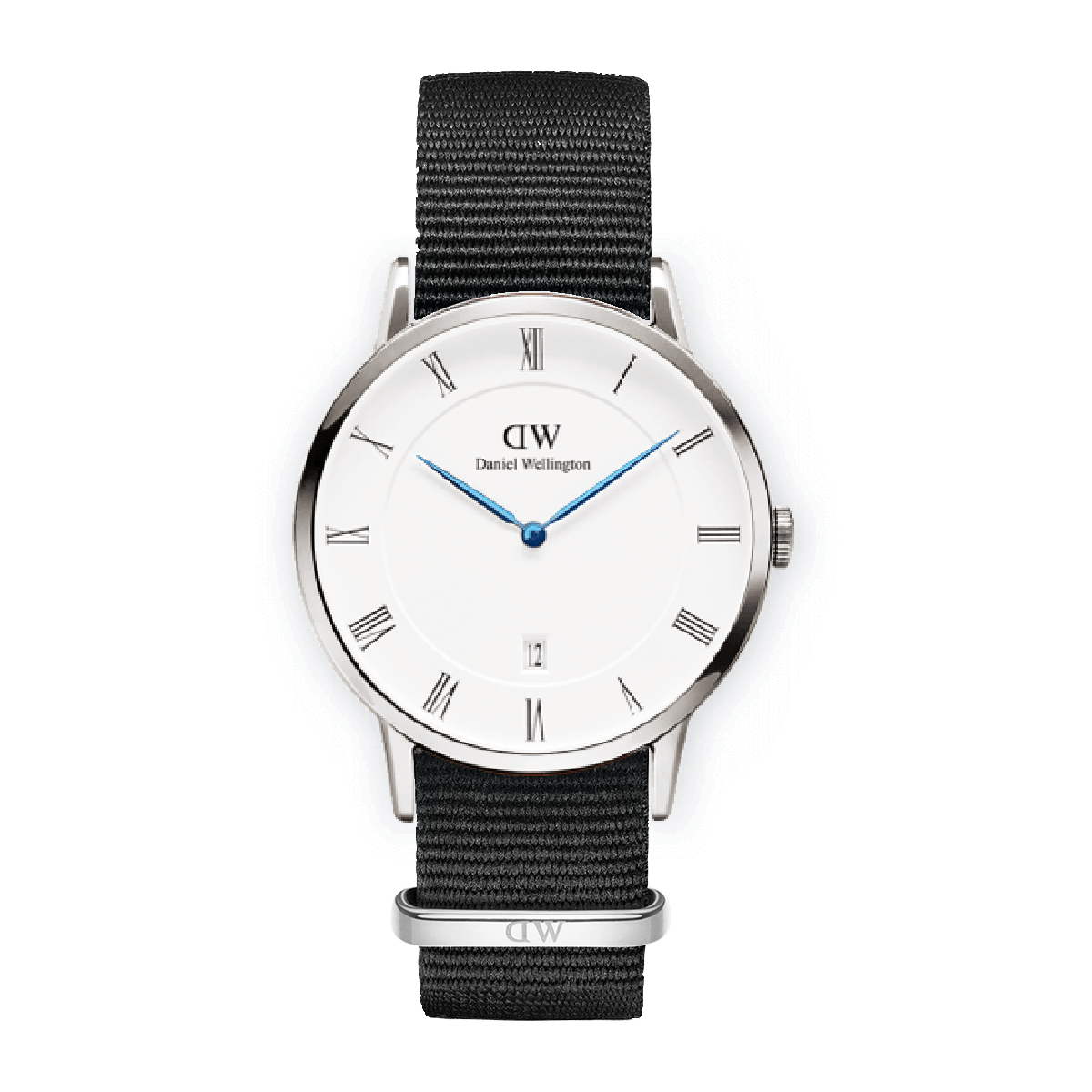 Daniel Wellington Dapper Cornwall White Dial Black Nylon Strap Watch for Women - DW00100264