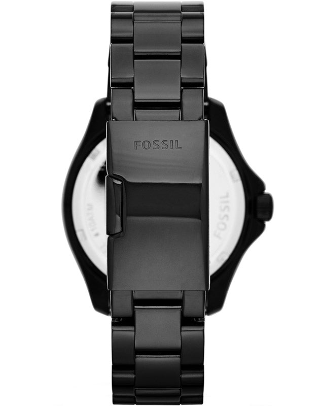 Fossil Cecile Multi Function Crystals Black Dial Black Steel Strap Watch for Women - AM4522