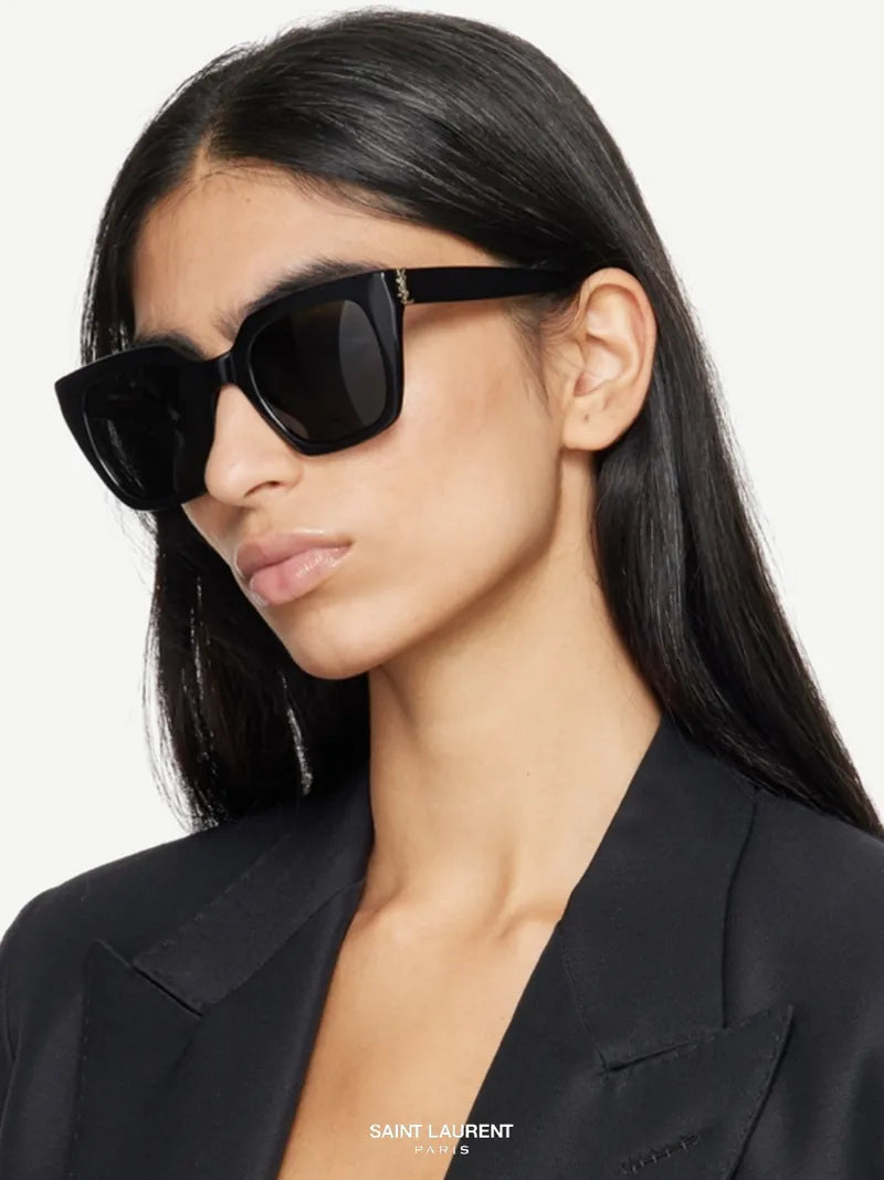 Saint Laurent SL M143 Women Cat-Eye Black Sunglasses